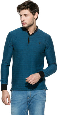 

Mufti Solid Men's Polo Neck Dark Blue T-Shirt