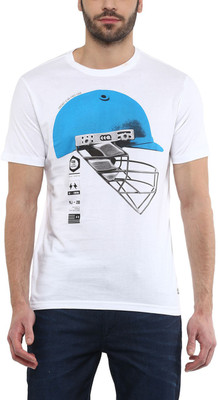 

Ajile by Pantaloons Printed Men' Round Neck White T-Shirt