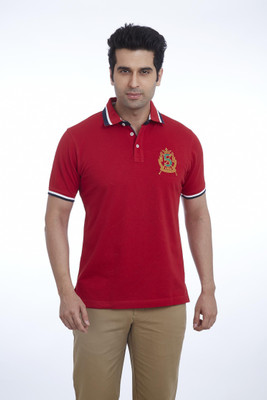 

Park Avenue Solid Men's Polo Neck Red T-Shirt