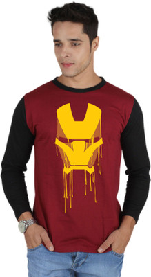 

SayItLoud Printed Men' Round Neck Maroon, Black T-Shirt, Black;maroon