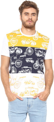 

Fritzberg Printed Men's Round Neck White T-Shirt, Noble white