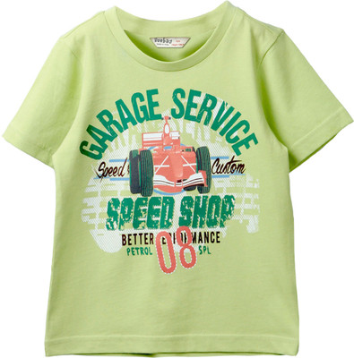 

Beebay Boys Graphic Print T Shirt(Light Green, Pack of 1)