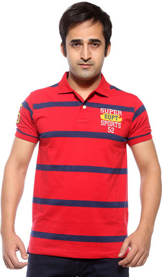 

Sports 52 Wear Striped Men's Polo Neck Red T-Shirt
