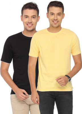 

Campus Sutra Solid Men Round Neck Black, Yellow T-Shirt(Pack of 2)