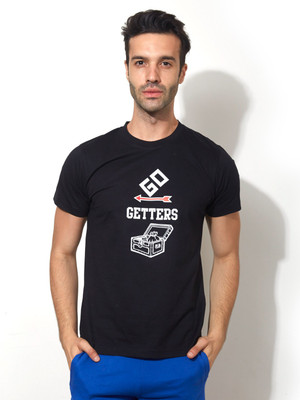 

Smugglerz Inc. Graphic Print Men's Round Neck Black T-Shirt