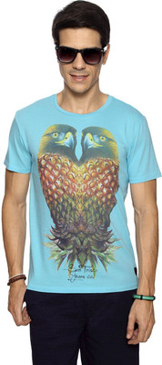 

SF Jeans by Pantaloons Graphic Print Men's Round Neck Blue T-Shirt, Aqua blue