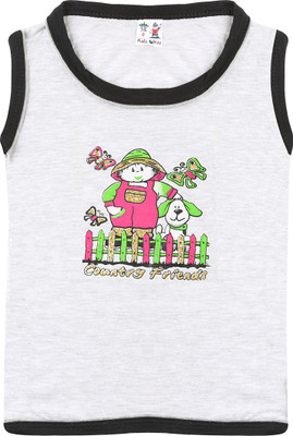 SR Kids Girls Printed T Shirt(Grey) available at flipkart for Rs.98