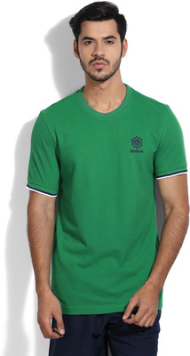 

REEBOK Solid Men's Round Neck Dark Green T-Shirt, Glegrn