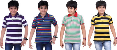 

Dongli Boys Striped T Shirt(Multicolor, Pack of 4)
