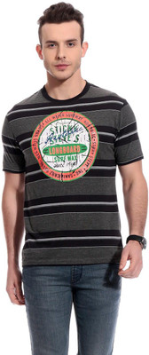 

TAB91 Printed Men's Round Neck Grey T-Shirt