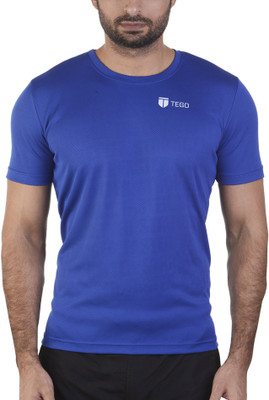 

Tego Solid Men's Round Neck Blue T-Shirt