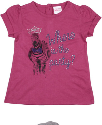 

FS Mini Klub Boys Printed Cotton T Shirt(Pink, Pack of 1