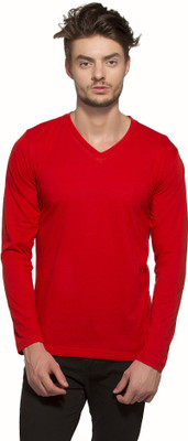 

Alan Jones Solid Men's V-neck Red T-Shirt