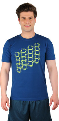 

Vector X Printed Men' Round Neck Blue T-Shirt