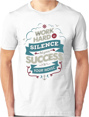 

Foscous Printed Men' Round Neck White T-Shirt
