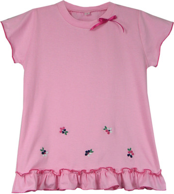 

Ssmitn Girls Solid T Shirt(Pink