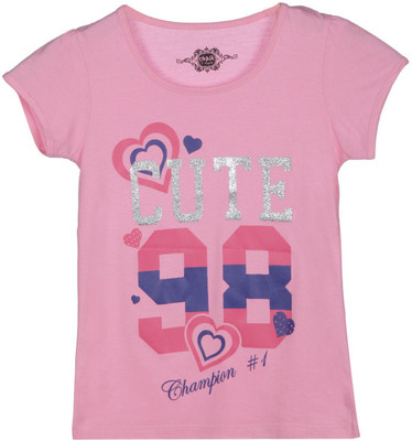 

Chalk by Pantaloons Girls Graphic Print T Shirt(Pink, Light pink
