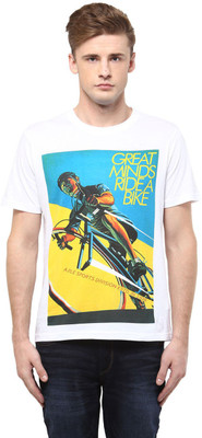 

Ajile by Pantaloons Graphic Print Men's Round Neck White T-Shirt
