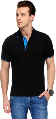 

Scott International Solid Men's Polo Neck Black T-Shirt, Black;blue