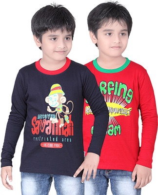 

FabTag - Dongli Boys Printed T Shirt(Multicolor, Pack of 2