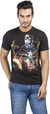 

Avengers Printed Men' Round Neck Black T-Shirt