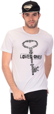 

Saiints Printed Men's Round Neck White T-Shirt