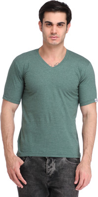 

BigIdea Solid Men's V-neck Green T-Shirt