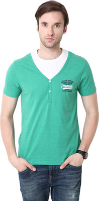 

Mudo Solid Men's Round Neck Green T-Shirt