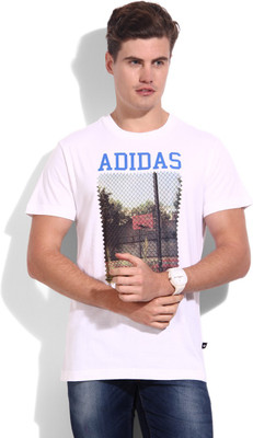

ADIDAS ORIGINALS Printed Men's Round Neck White T-Shirt