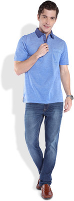 

Raymond Solid Men's Polo Neck Blue T-Shirt