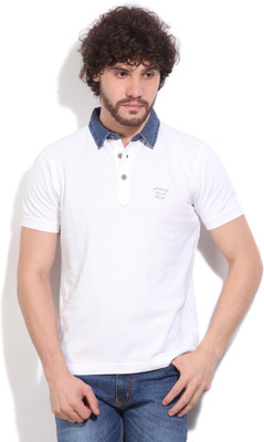

Wrangler Solid Men's Polo Neck White T-Shirt