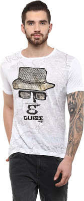 

Fritzberg Printed Men's Round Neck White T-Shirt, Noble white