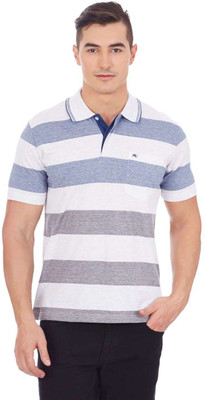 

Monte Carlo Striped Men's Polo Neck White, Blue T-Shirt