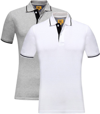 

Campus Sutra Solid Men Henley White, Grey T-Shirt(Pack of 2, Grey;white