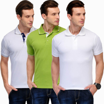

Scott International Solid Men's Polo Neck White, Green, Blue T-Shirt(Pack of 3), Blue;green;white