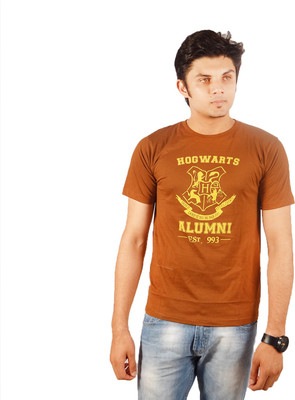 Socratees Printed Men Round Neck Brown T-Shirt