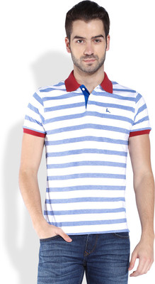 

Parx Striped Men's Polo Neck Blue T-Shirt