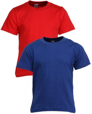 Gkidz Boys Solid T Shirt(Yellow, Pack of 2