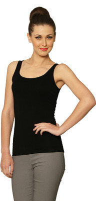 

Miss Chase Solid Women's Fashion Neck Black T-Shirt