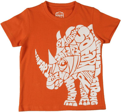 

Chalk by Pantaloons Boys Printed T Shirt(Orange, Pack of 1