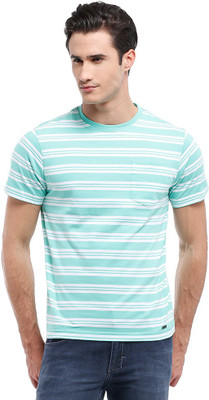 

Parx Striped Men's Round Neck Green T-Shirt