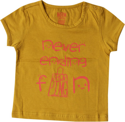 

Wow Mom Boys Printed T Shirt(Yellow, Pack of 1, Mustard