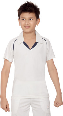 Omtex Boys Solid T Shirt(White, Pack of 1) Omtex Boys Solid T Shirt(White, Pack of 1)