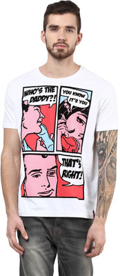 

PUNK Printed Men's Round Neck White T-Shirt