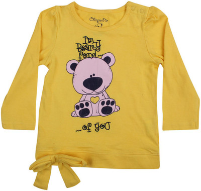 

Chirpie Pie by Pantaloons Girls Solid T Shirt(Yellow