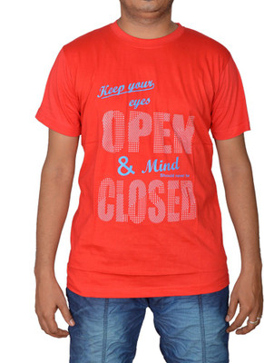 

Revinfashions Printed Men's Round Neck Red, Light Blue T-Shirt, Light blue;red