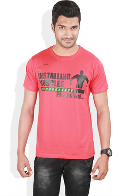 

Kingaroo Printed Men' Round Neck Red T-Shirt