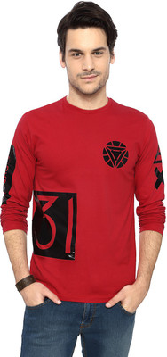 

People Printed Men's Round Neck Red T-Shirt