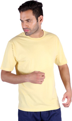 Humbert Solid Men Round Neck Maroon T-Shirt