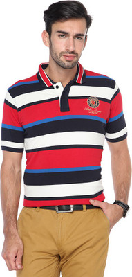 

Proline Striped Men's Polo Neck Multicolor T-Shirt, Maroon